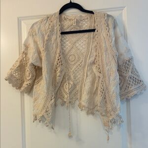 Boho Crochet Lace Kimono Cardigan